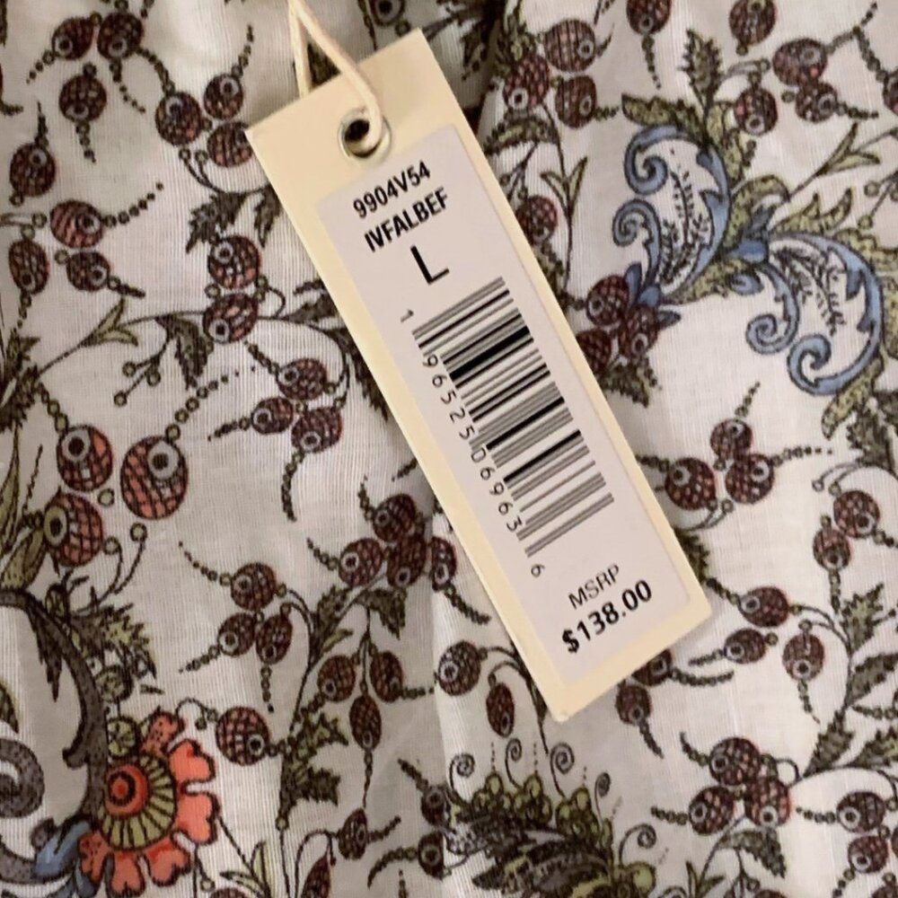 NWOT Max Studio Floral Cotton Midi Dress in winter berry - Picture 7 of 8
